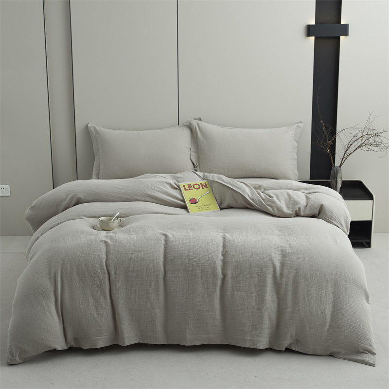 Conjunto de cama super macio de tecido 100% algodão de gaze de dupla camada