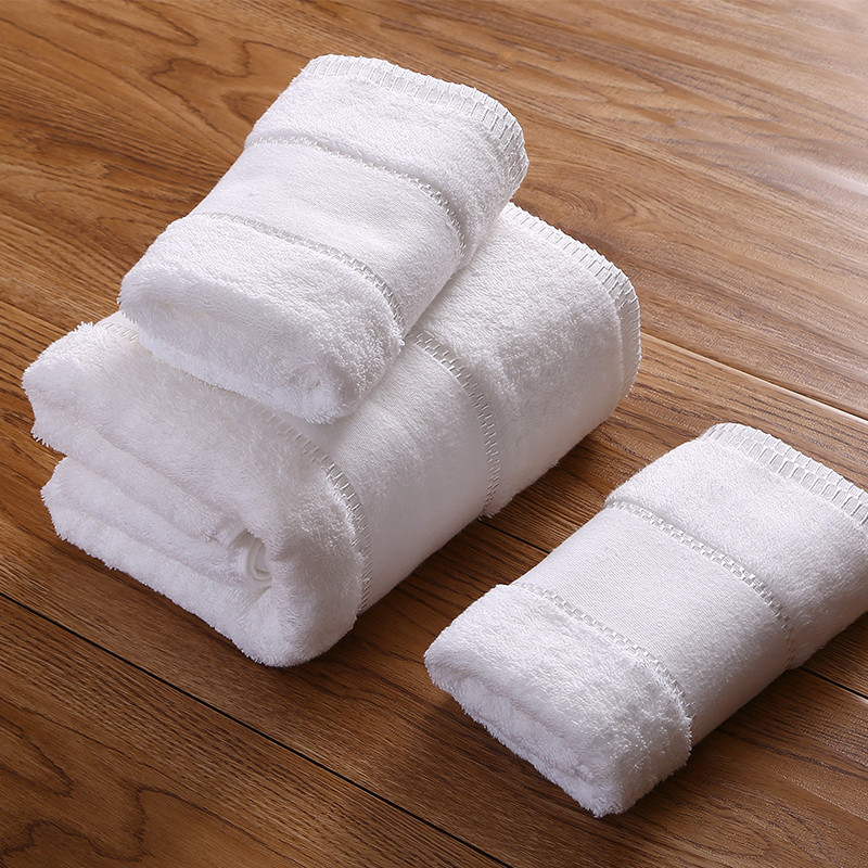 Conjunto de toalhas de fio prateado branco com borda Dobby Conjunto de toalhas de fio prateado branco com borda Dobby
